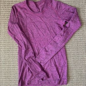 Purple Lululemon long sleeve swiftly tech